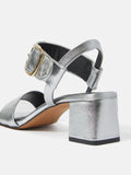 Maybell Metallic Heeled Sandal | Silver