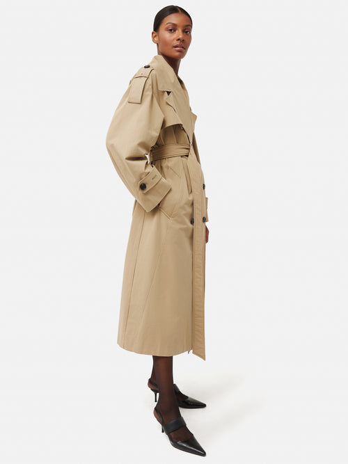 Nelson Cotton Trench Coat | Stone