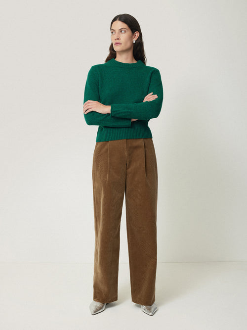 Compact Wool Cashmere Blend Jumper | Sherwood Green