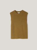 Cashmere Crew Neck Tank | Light Olive