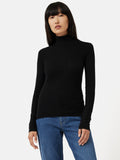 Silk Cotton Polo Jumper | Black