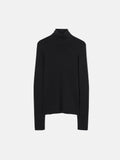 Silk Cotton Polo Jumper | Black