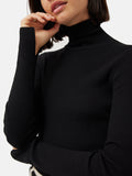 Slash Back Polo Neck Jumper | Black