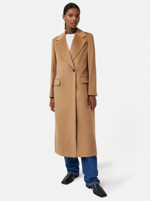 Wool Maxi City Coat | Camel