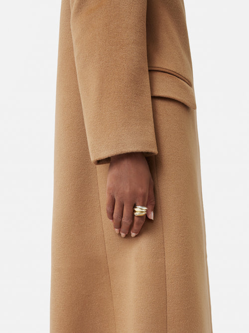 Wool Maxi City Coat | Camel