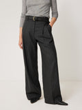 Italian Wool Kemp Pinstripe Trouser | Grey