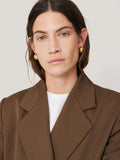 Italian Twill Oversized Coat | Brown