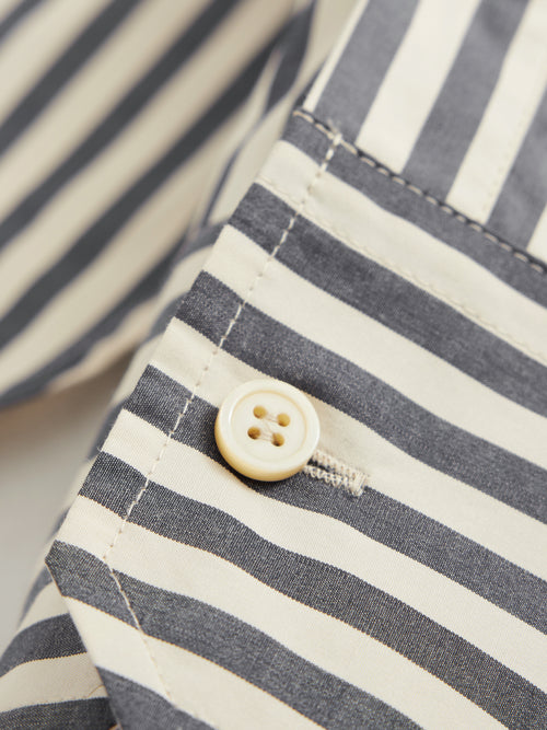 Cotton Poplin Stripe Shirt | Cream