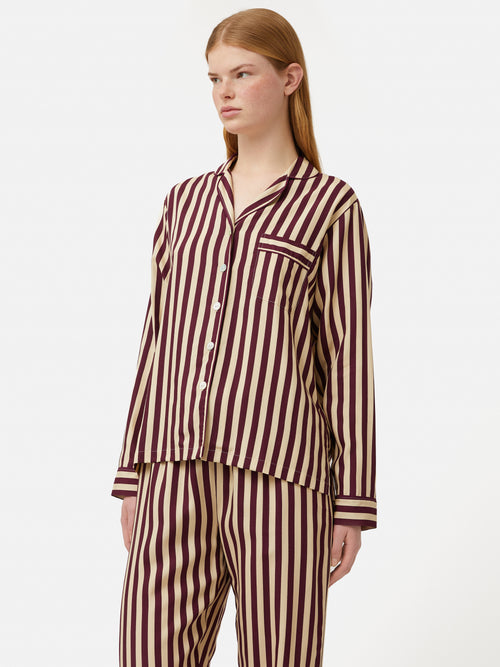 Classic Stripe Pyjama | Burgundy