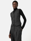 Italian Wool Tailored Pinstripe Waistcoat | Grey