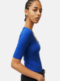 Scoop Neck Rib Top | Blue