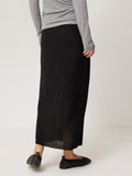 Soft Gauzy Knit Skirt | Black