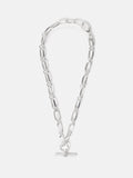 Trombone Link Chain Necklace | Silver