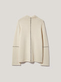 Wool Cashmere Blend Line Jumper | Cream