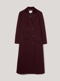 Wool Double Breasted Overcoat | Burgundy