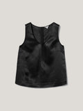 Bonded Satin Tank Top | Black