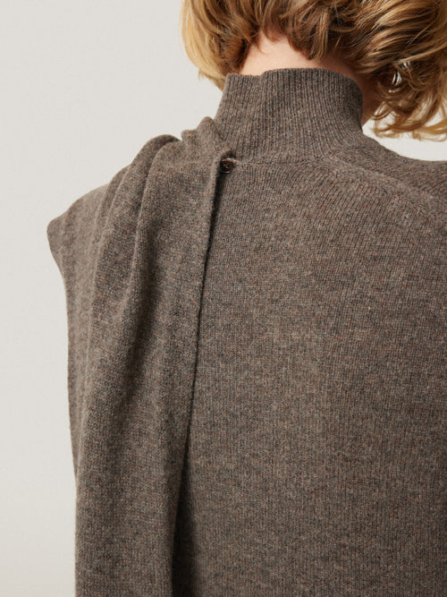 Soft Wool Scarf Jumper Dress | Taupe