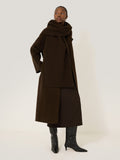 Double Faced Cocoon Wrap Coat | Chocolate