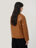 Leather Cropped Jacket | Ginger