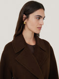 Double Faced Cocoon Wrap Coat | Chocolate