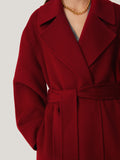 Double Faced Cocoon Wrap Coat | Red