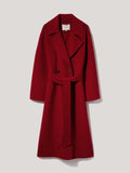 Double Faced Cocoon Wrap Coat | Red