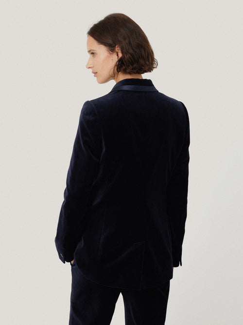 Ashby Velvet Blazer | Navy