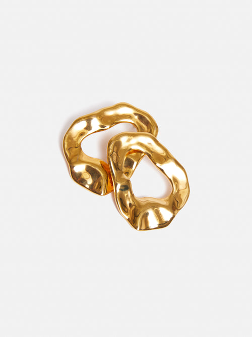 Molten Loop Stud Earring | Gold