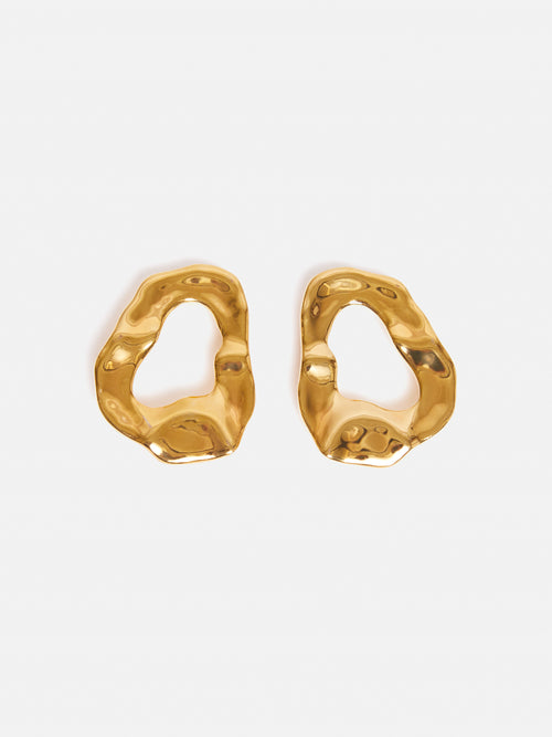 Molten Loop Stud Earring | Gold