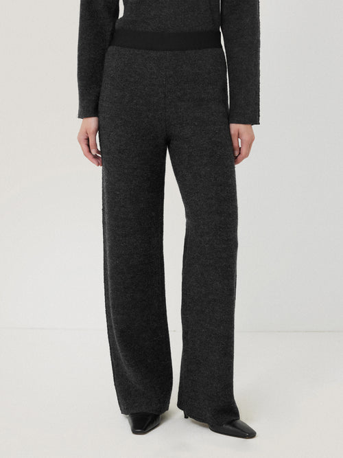 Boiled Wool Blend Trouser | Dark Grey