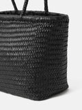 Woven Leather Tote Bag | Black