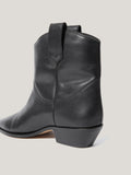 Leather Western Ankle Boot | Black