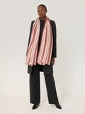 Cassis Stripe Silk Scarf | Red