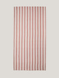 Cassis Stripe Silk Scarf | Red