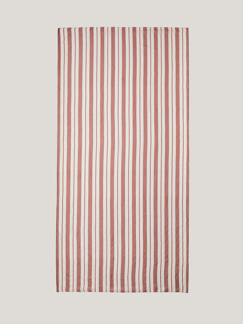 Cassis Stripe Silk Scarf | Red