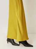 Satin Bias Maxi Skirt | Yellow