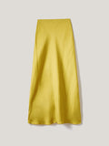 Satin Bias Maxi Skirt | Yellow