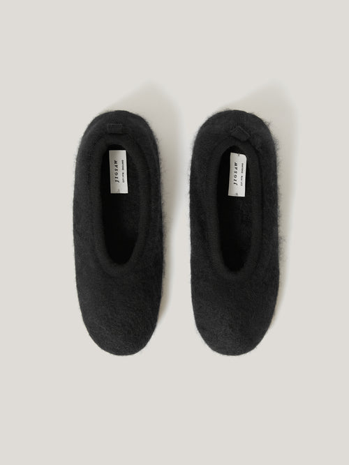 Halo Cashmere Slipper | Black