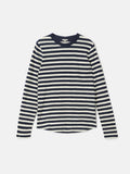 Cotton Slub Stripe Long Sleeve Tee | Navy