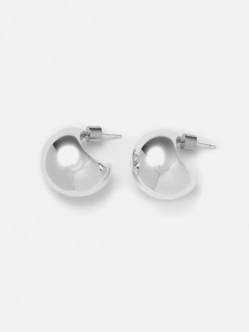 Chunky Dome Earrings | Silver